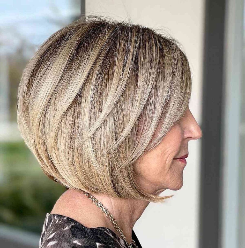 the best bob with layers for 60 year old women